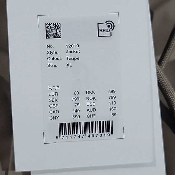 RAINS Rain Jacket Raincoat Taupe- Unisex Size XL NWT - Picture 8 of 8